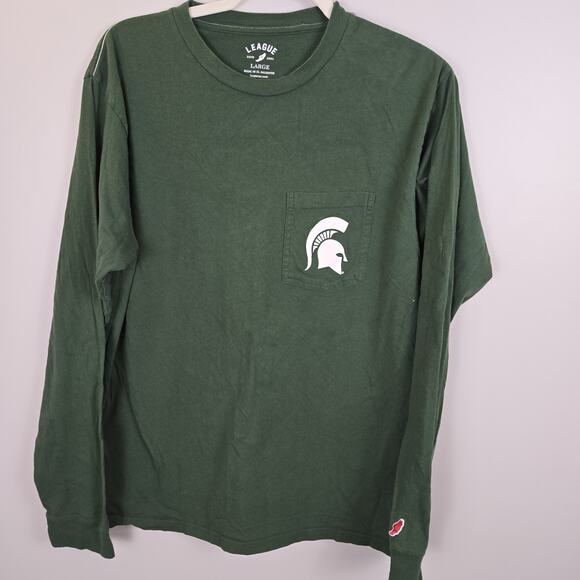 League 91 Other - Michigan State Spartans Green Long Sleeve Men’s Size LARGE NCAA Football Sports